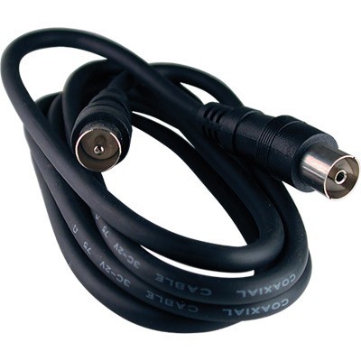 Cable de antena macho a hembra 9.5mm 1.5m NEGRO (BLÍSTER) - 61-0052N.10