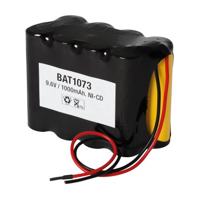 Pack de baterías tipo Flasco de 9.6V/1000mAh Ni-CD - AA x 8, Flasco tresbolillo