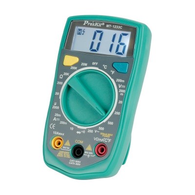 Multímetro digital 3 1/2 dígitos con test de temperatura de Proskit - MT-1233C