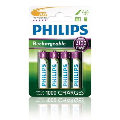Pila-Bateria recargable HR-06 MIGNON 1,2  2100 mAh BLISTER DE 4 de Philips