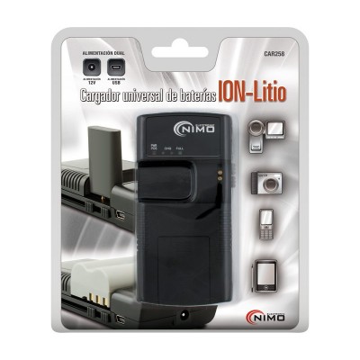 Cargador Universal para baterías de foto y video de Ion-Litio de Nimo - CAR258