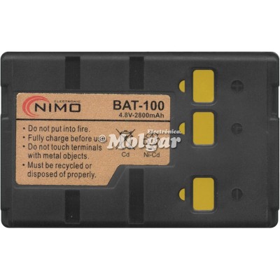 Batería de Ni-Cd para PANASONIC HHRV211 de Nimo VW-VBS10