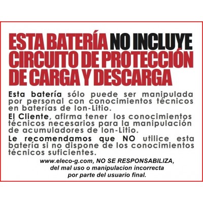 ICR18650 Batería recargable Li-Ion con terminales, SIN cto. de control de Nimo