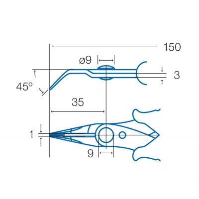 Alicate de puntas curvas de Proskit - PM-105D