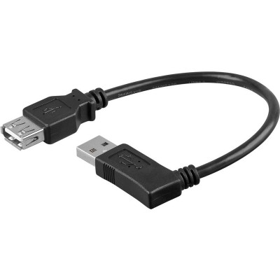 Latiguillo USB A hembra - USB A macho acodado derecha 30cm de Nimo - WIR915