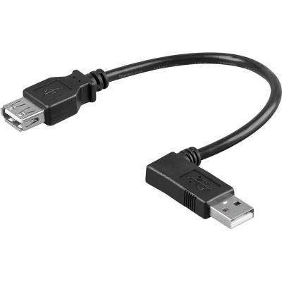 Latiguillo USB A hembra - USB A macho acodado izquierda 30cm de Nimo - WIR916