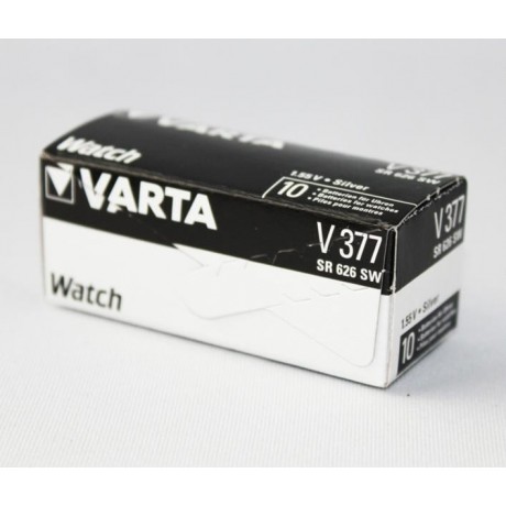 Pila boton Oxido Plata para relojeria 377 de Varta -  377-SR626SW