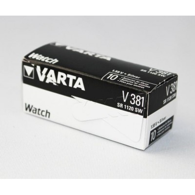 Pila Oxido Plata para relojeria 381 de Varta -  381-SR1120SW