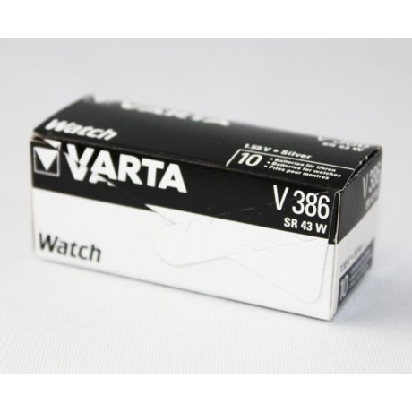 Pila botón Oxido Plata para relojeria 386 de Varta -  386-SR43SW