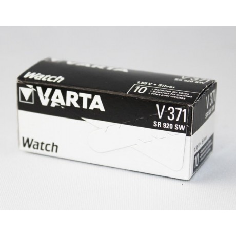 Pila botón Oxido Plata para relojeria 371 de Varta -  371-SR920SW