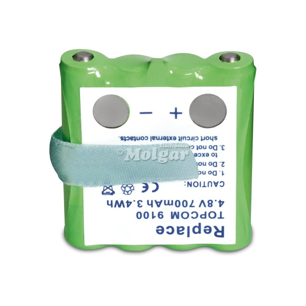 Pack de Batería de reemplazo para Walkie Topcom 9100 4.8V/700mAh NI-MH Pack de Batería de reemplazo para Walkie Topcom 9100 4.8V/700mAh NI-MH