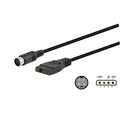 Conexión mini din hembra 4 pin a Molex 3 pin - WIR043