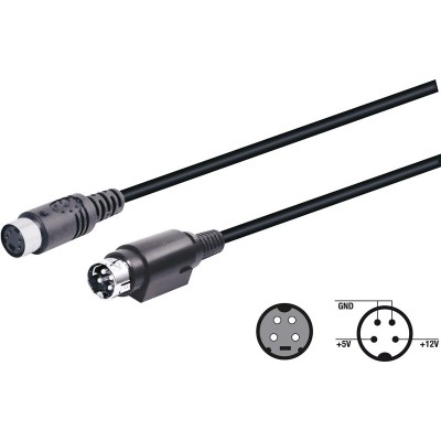 Conexión Mini Din hembra 4 pin a macho 4 pin gruesos - WIR049