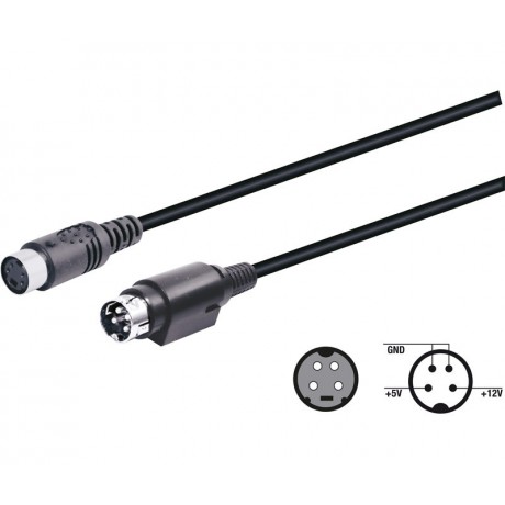 Conexión Mini Din hembra 4 pin a macho 4 pin gruesos - WIR049