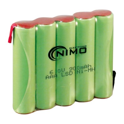 Pack de baterías de 6V/900mAh NI-MH - AAA/RC03 X 5,  Pre-cargadas