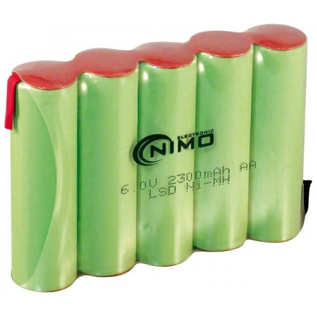 Pack de baterías de 6V/2300mAh NI-MH - AA/RC06 X 5, Pre-cargadas