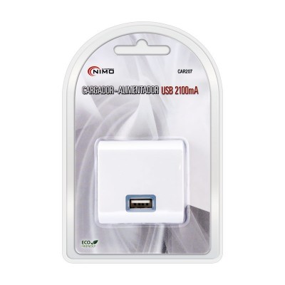 Cargador Alimentador 100-240Vca / USB 5Vcc-2100mA de Nimo - MWUSB3U