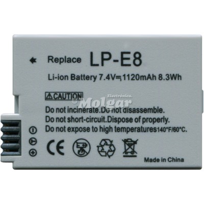 Batería de Ion-Litio para camara CANON LPE8 de Nimo