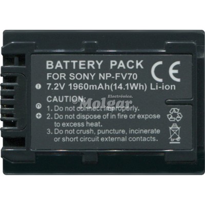Batería de Ion-Litio para camara SONY NPFH70-NPFV70 de Nimo 