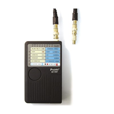 MT-7057 Comprobador y Verificador Profesional de conexiones de redes, UTP/FTP, RJ11/12, BNC y USB de Proskit