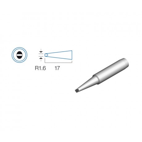 Punta redonda de repuesto para soldador HRV6152/3/4 - 5SS-200-IRON plana 1,6mm - 5SI-216N-1.6D