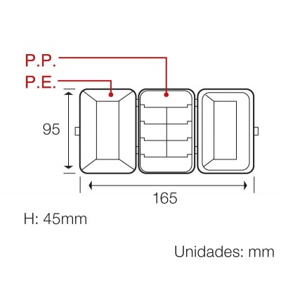 Caja clasificadora reversible de Polipropileno con 16 departamentos de Proskit - 103-132C