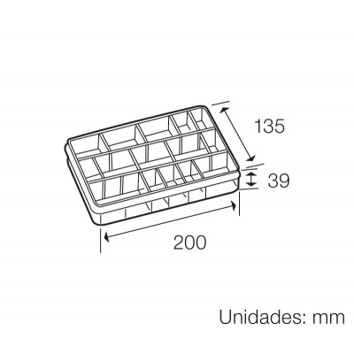 Caja clasificadora con 24 departamentos ajustables de Proskit - 203-132E