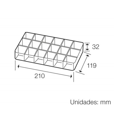 Caja clasificadora con 18 departamentos de Proskit - 903-132