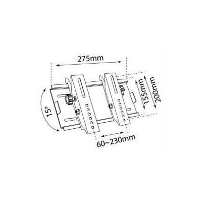 Soporte de pared para televisión pantallas plasma-lcd blanco +15º/-5º-20~37"-45KG VESA:200X200 MAX. de Vitecom - 80.0042B.10