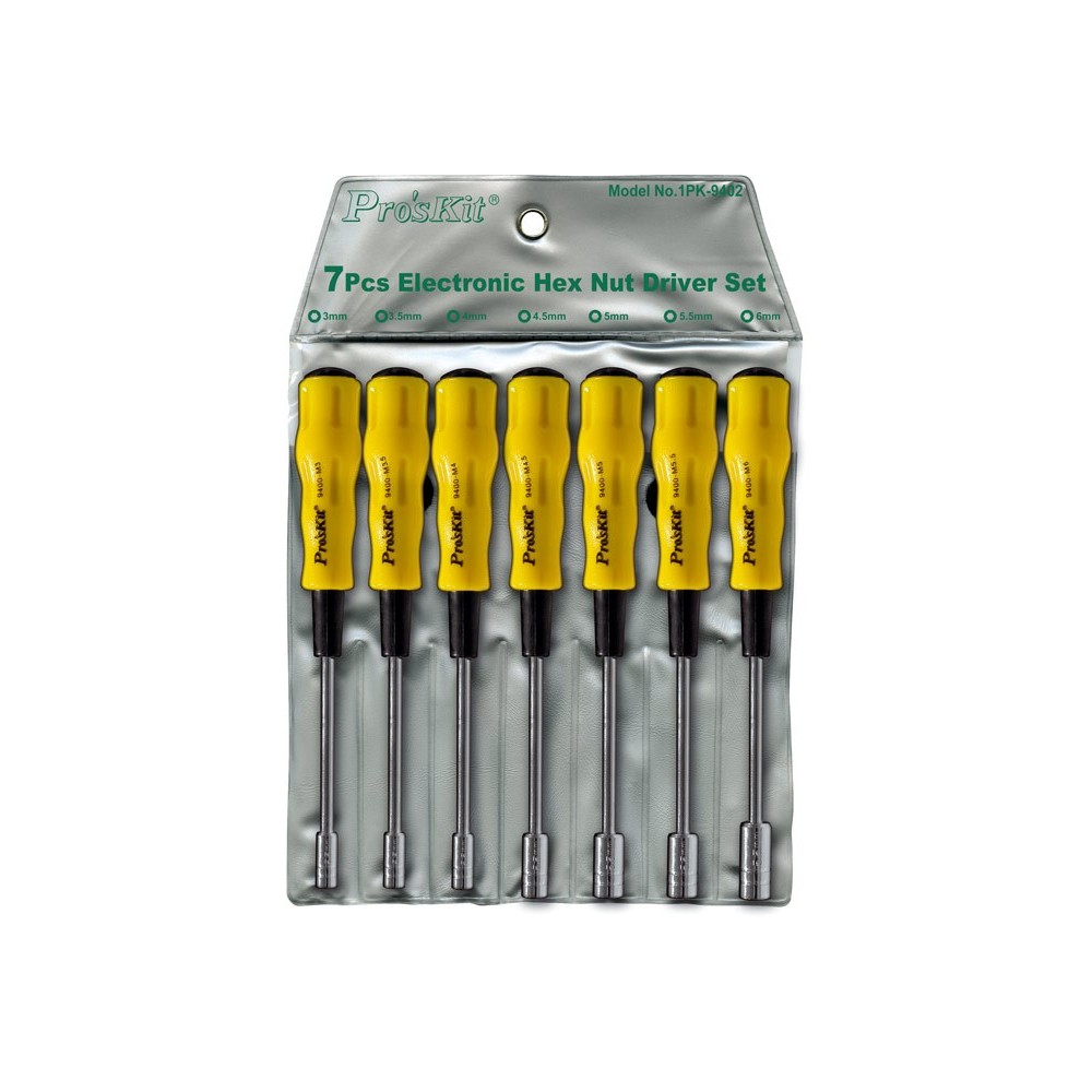 Juego llaves de tubo tipo destornillador de Proskit - 1PK-9402 Juego llaves de tubo tipo destornillador de Proskit - 1PK-9402