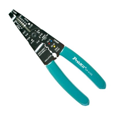 CP-412G Tenaza Crimpadora, Pela, Corta Cables y Tornillos para Terminales aislados y no aislados de Proskit