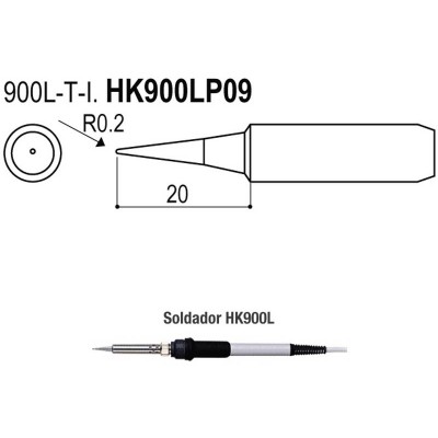 Puntas tipo L/ESD de 0,2mm para Soldadores HK900l/908/908ESD/HK952L de Hakko - HAKKO 900L-T-I