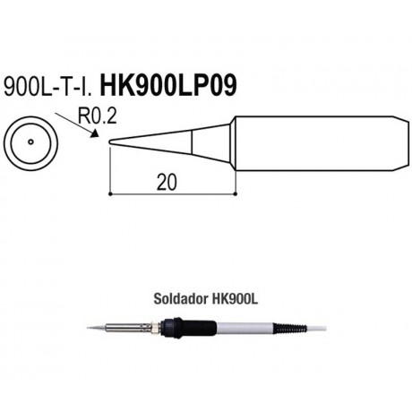 Puntas tipo L/ESD de 0,2mm para Soldadores HK900l/908/908ESD/HK952L de Hakko - HAKKO 900L-T-I