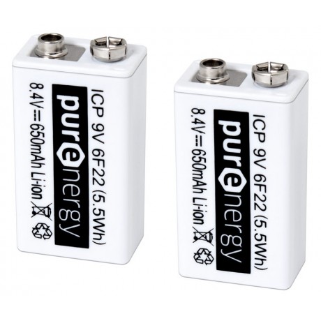 Batería recargable Li-Ion ICP9V, de Purenergy Con cto. de control - ICP9V6F22