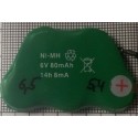Pack Batería recargable 6V/80mAh NI-MH con terminales - GB80X5