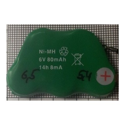 Pack Batería recargable 6V/80mAh NI-MH con terminales - GB80X5