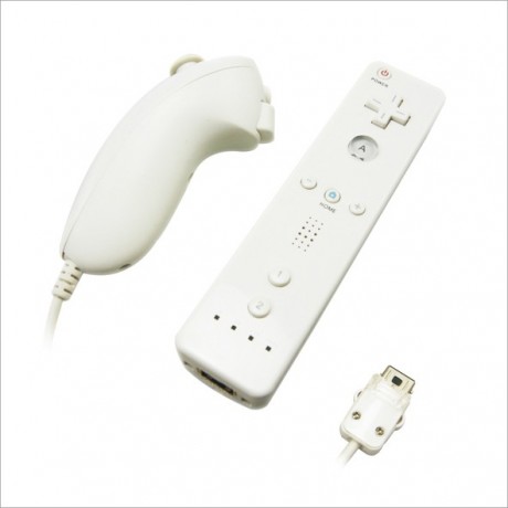 Conjunto-Set de WIIMOTE Y NUNCHAKO Blanco para wii - 310002