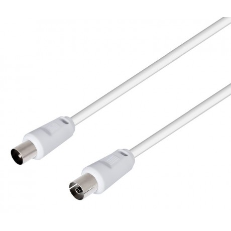 Cable de antena TV Blanco Macho-Hembra de 7,5m de Nimo - WIR1204