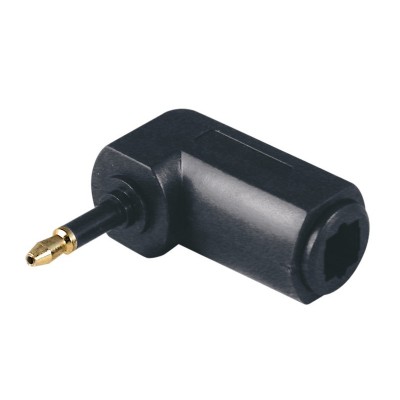 Conector acodado Toslink macho 3,5mm a toslink hembra - CON262