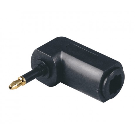 Conector acodado Toslink macho 3,5mm a toslink hembra - CON262