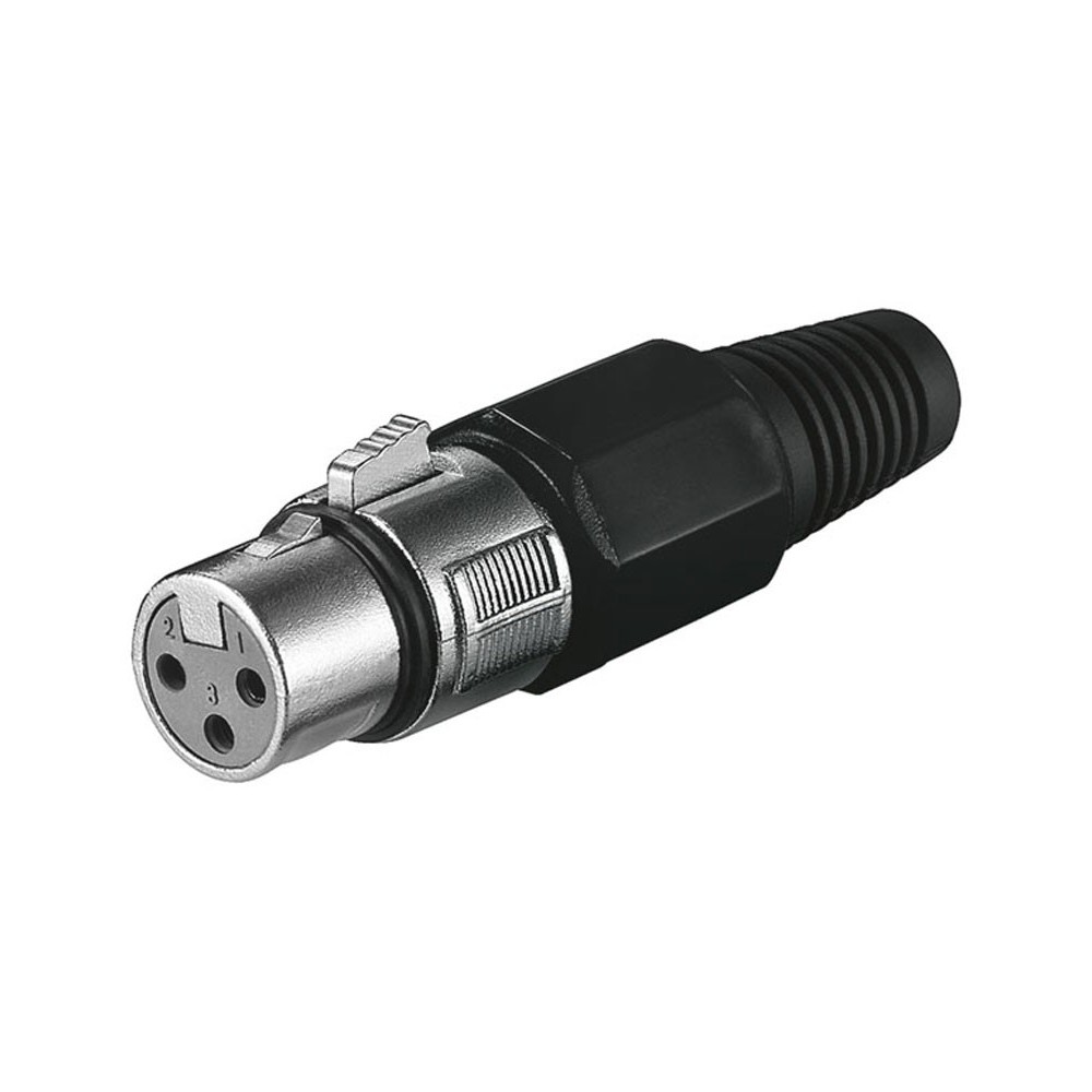 Conector canon-XLR Tipo Neutrik hembra aérea de 3 pines de Nimo - CON648 Conector canon-XLR Tipo Neutrik hembra aérea de 3 pines de Nimo - CON648
