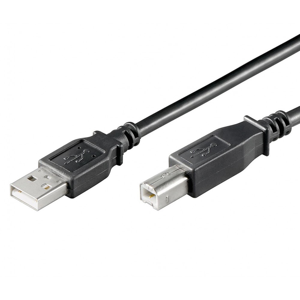 Conexión USB macho - macho 2.0 certificada "A" - "B" de 2 metros de Nimo - WIR699 Conexión USB macho - macho 2.0 certificada "A" - "B" de 2 metros de Nimo - WIR699