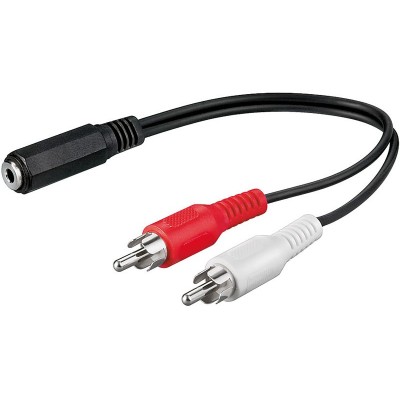 Conexión Jack hembra 3.5 estéreo a 2 RCA macho 1.40m - WIR336