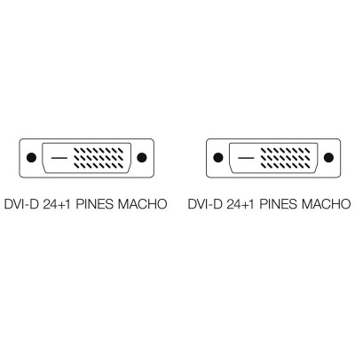 Conexión DVI-D (24+1) Macho - Macho Dorado con ferritas 2,0m de Nimo - WIR1060