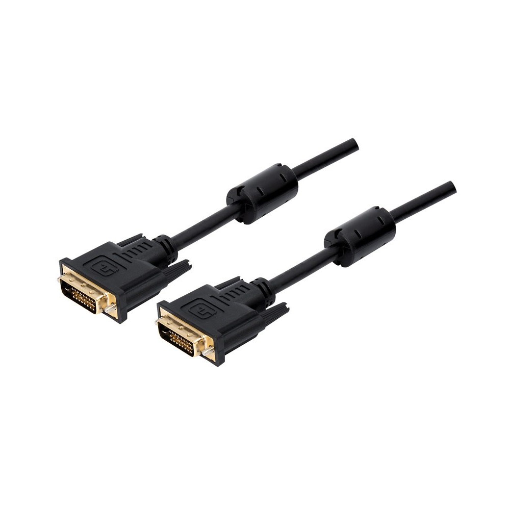 Conexión DVI-D (24+1) Macho - Macho Dorado con ferritas 2,0m de Nimo - WIR1060 Conexión DVI-D (24+1) Macho - Macho Dorado con ferritas 2,0m de Nimo - WIR1060