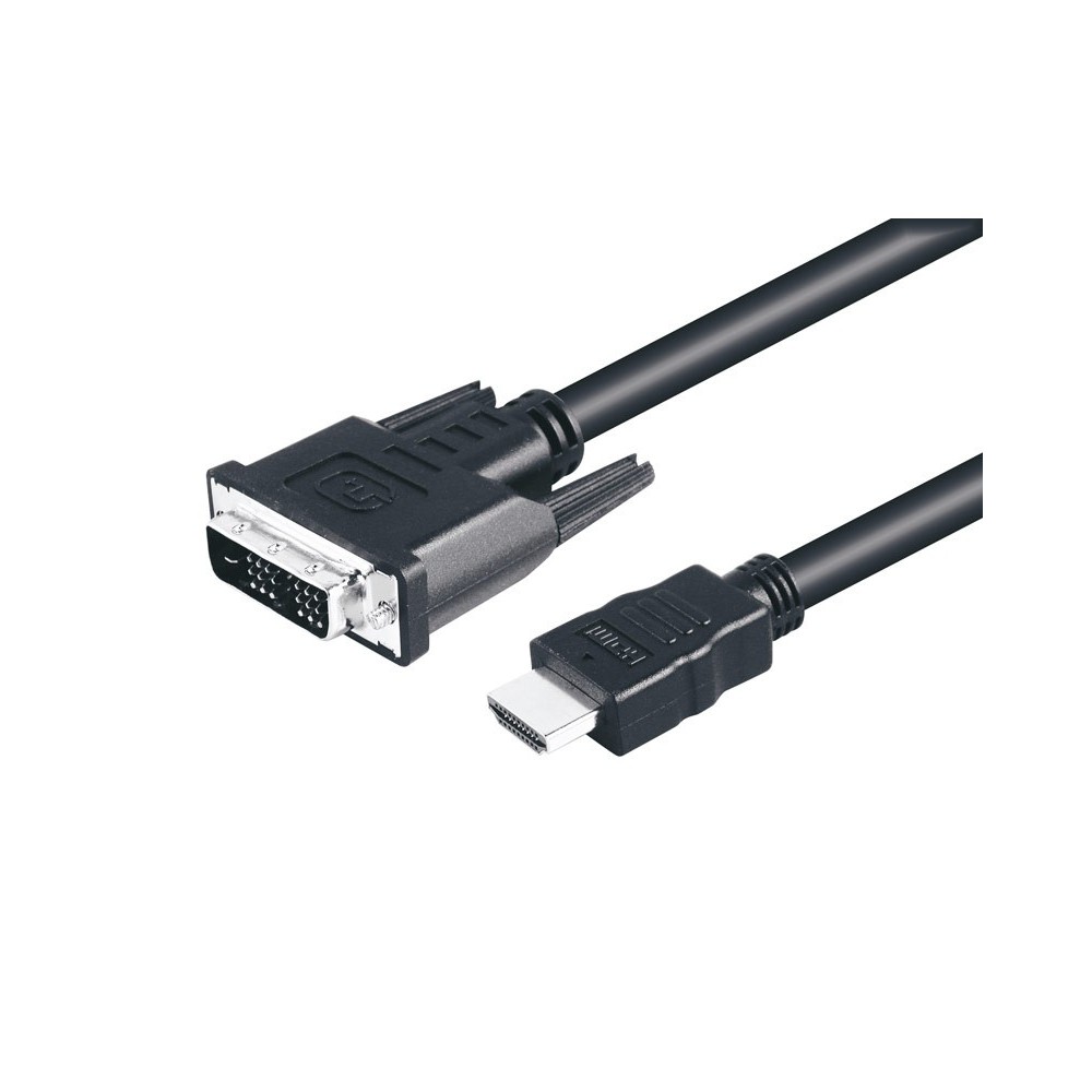 Conexión HDMI 19 pines macho - DVI-D 18+1 pines macho 1,0m de Nimo - WIR400 Conexión HDMI 19 pines macho - DVI-D 18+1 pines macho 1,0m de Nimo - WIR400