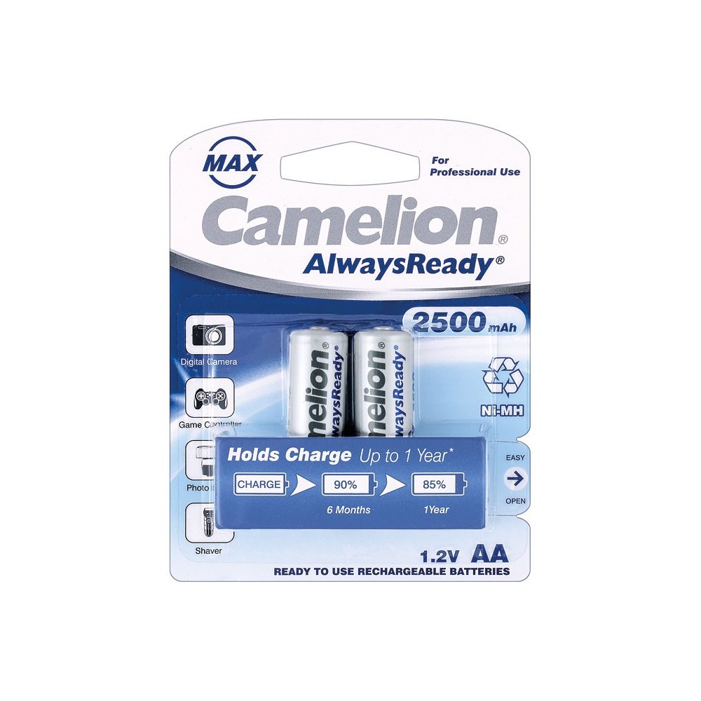 Batería AA/RC06 recargable cilíndrica NI-MH 2500mAh Pre-cargada de Camelion - BAT423 Batería AA/RC06 recargable cilíndrica NI-MH 2500mAh Pre-cargada de Camelion - BAT423