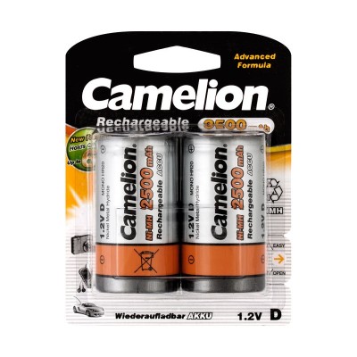 Batería Baby Mono D / RC20 recargable cilíndrica NI-MH 2500mAh de Camelion - BAT373