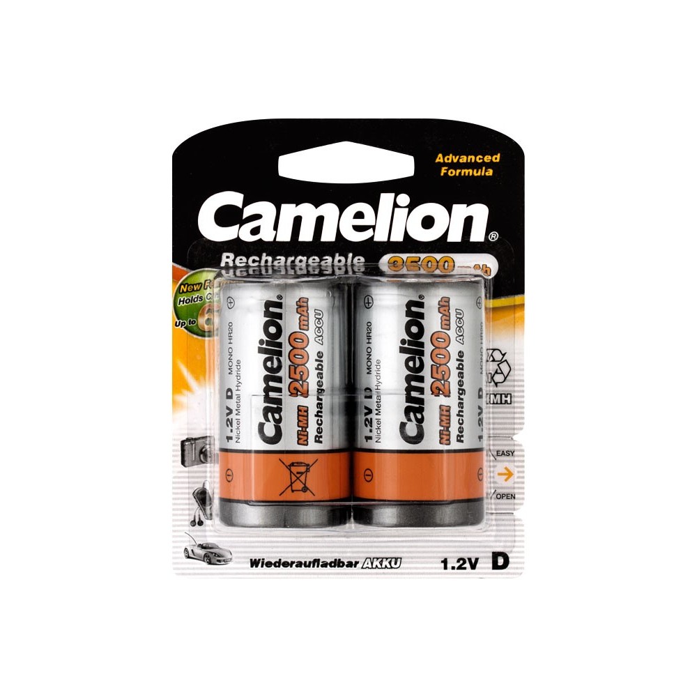 Batería Baby Mono D / RC20 recargable cilíndrica NI-MH 2500mAh de Camelion - BAT373 Batería Baby Mono D / RC20 recargable cilíndrica NI-MH 2500mAh de Camelion - BAT373