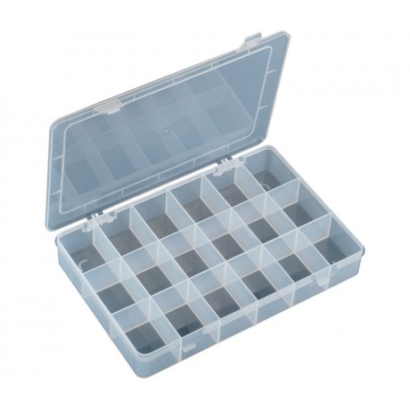 Caja clasificadora con 18 departamentos fijos de plástico transparente y cierre a presión de Proskit - 203-132I